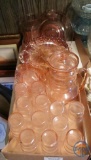 Pink glassware, 2 flats