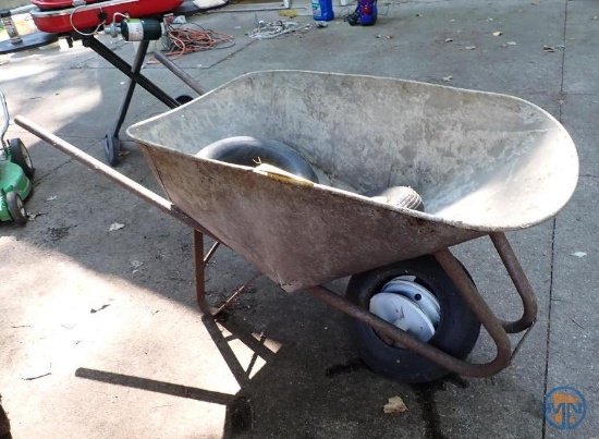 Aluminum wheelbarrow and spare tire