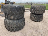 Set of 4 600/40-22.5 tires.