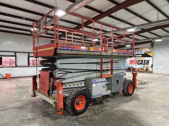 2012 Skyjack SJ9250 50 Foot Rough Terrain Scissor Lift with Outriggers