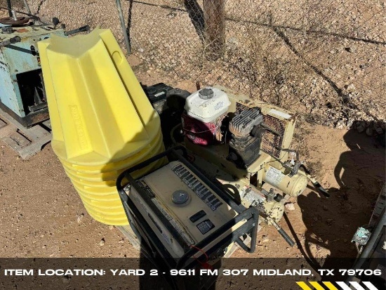 Generator, Air Compressor and Set of Plastic Pipe Stands