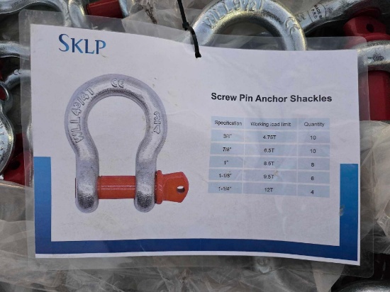 (38) NEW/UNUSED Screw Pin Anchor Shackles