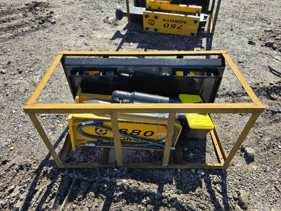NEW/UNUSED 2024 Agrotk SSHH680 Hydraulic Drop Hammer Skid Steer Attachment