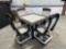 42 In Fire Pit Square Table w/ (4) Plain Black Patio Chairs