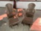 (2) Fan Back Swivel Gliders with End Table