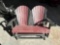 4 Ft Fan Back Loveseat Glider w/ cupholders on Arms