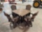39 In x 42 In Dining Table with 4 Fan Black Swivel Glide Dining Chairs