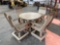 42 In Round Patio Table with 4 Plain Back Patio Chairs