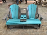 5 Foot Fan Back Glider w/ Flip Down Slate
