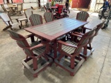39 In x 6 Ft Counter Height Patio Table w/ 6 Fan Back Counter height Patio Chairs