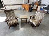 (2) Plain Back Swivels with Square End Table