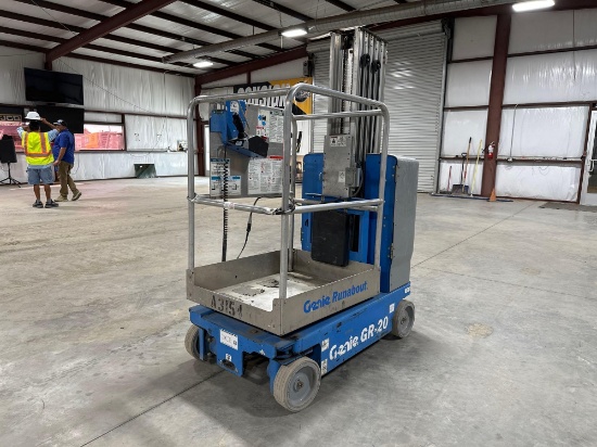 2012 Genie GR20 Runabout 20 Foot Electric Vertical Mast Lift