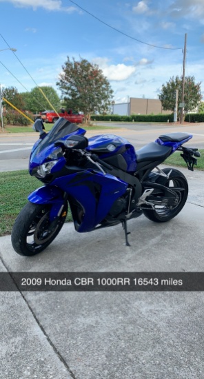 2009 Honda CBR 1000 16,543 miles VIN 0823