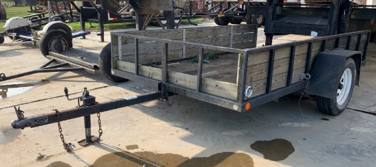 6x10 Tilt Trailer No Title Wood Sides/White Wheels