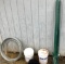 (6) Post/2 buckets Quik Rok/2 rolls wire
