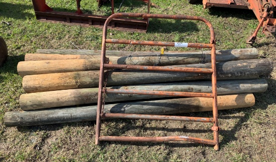 1  4ft Gate & 11 8ft Wood Post