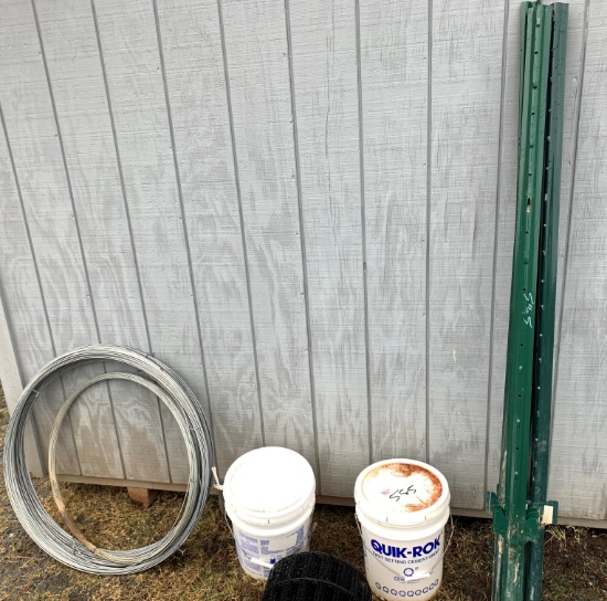 (6) Post/2 buckets Quik Rok/2 rolls wire