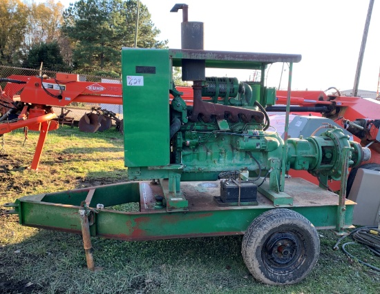John Deere Cornell irrigation Pump on Trailer