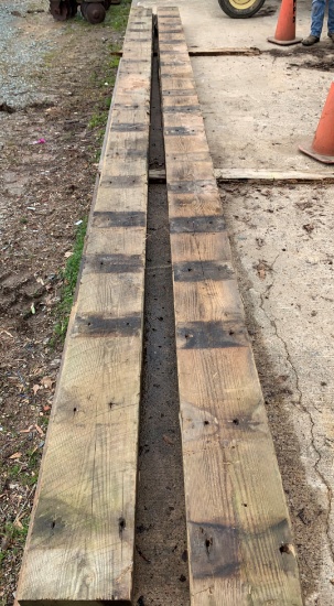 (4) 4" x 12" x 24ft Reclaimed Bridge Timbers