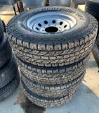 Set of 4 Trailer Tires and 8 Lug  Wheels 235 85R16