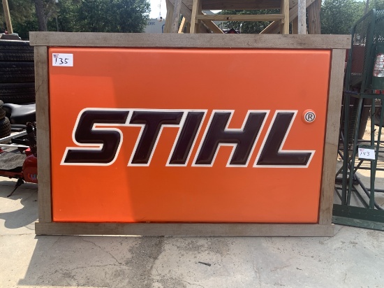 STIHL sign Plastic with Wood Frame 4 x 6