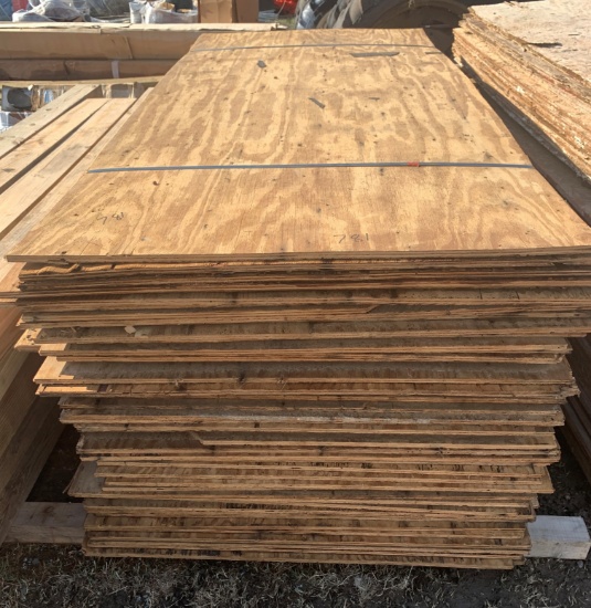 50+ sheets of 1/2" tongue & groove used plywood