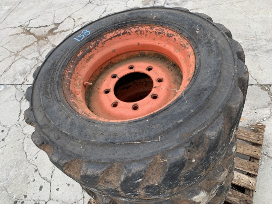 (Set of 4) Rims & Tires for a skidsteer 10 - 16.5