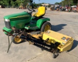 John Deere GX 345 Riding Mower and JD Mech Tiller