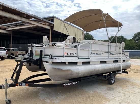 2002 PartiKraft 2020DF Pontoon Boat 20ft