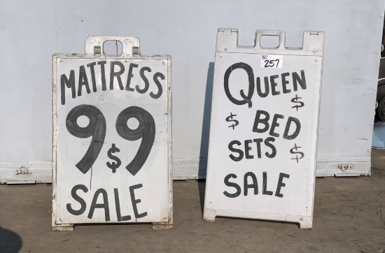 Set of 2 Plastic Sidewalk Display Signs