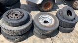 (4) 8 Lug Wheels & 4 Misc Tires