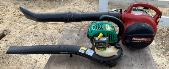 (2) Homelite blowers & (1) Weedeater blower