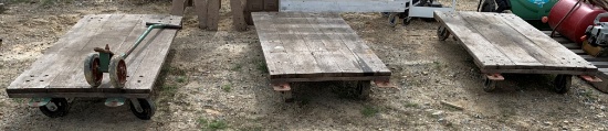 (3) 30" x 60" Wood Carts