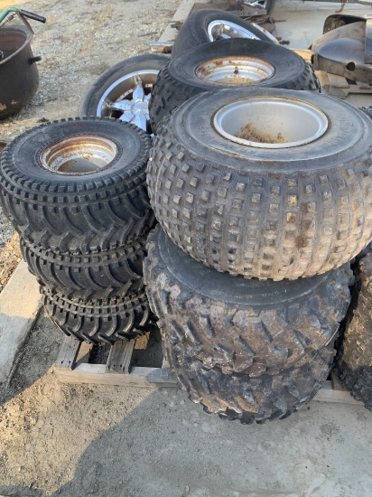 9 Assorted ATV Wheels & Tires