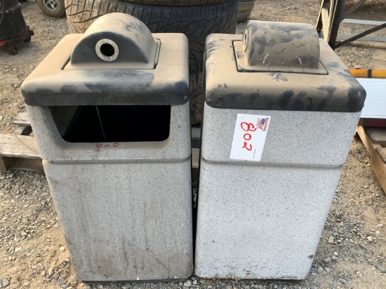 Pair of Smoke Stand Trash Cans