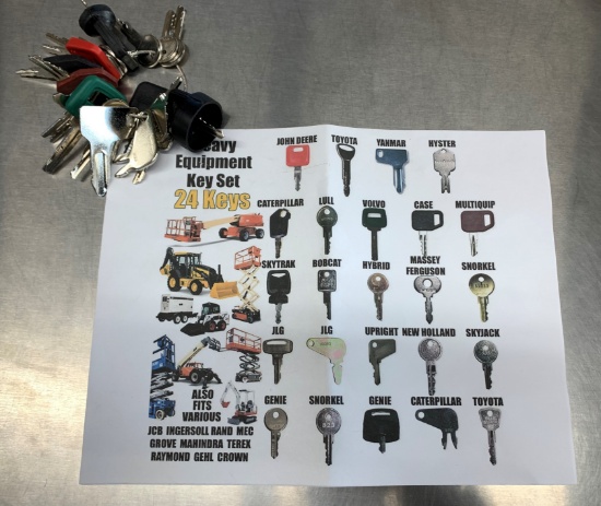 Set of 24 Heavy Equipment Keys