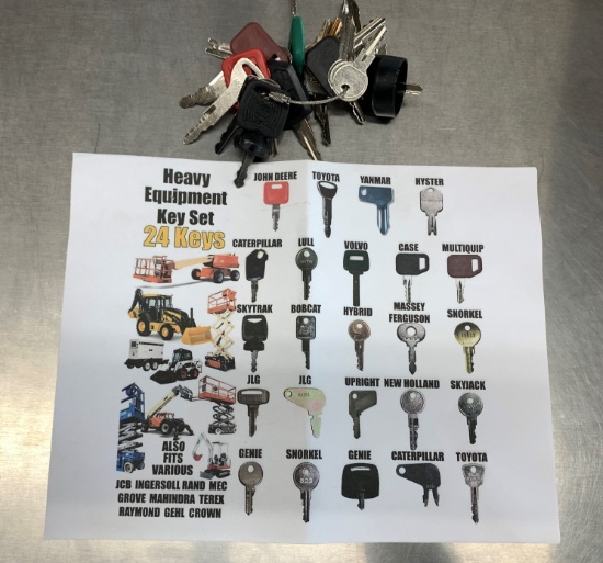 Set of 24 Heavy Equipment Keys