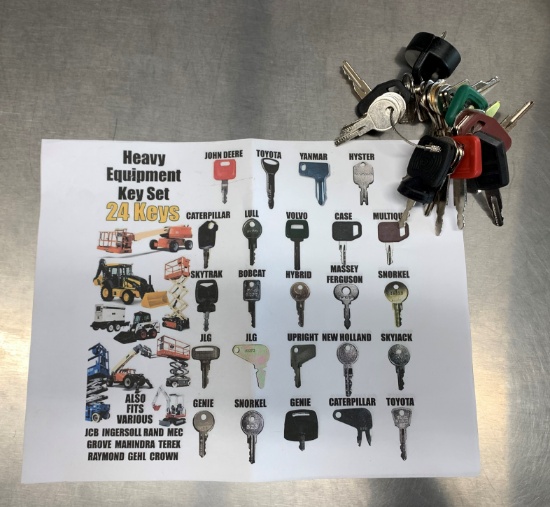 Set of 24 Heavy Equipment Keys