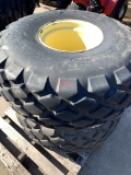Pair of Goodyear 18.4-16 Tires and Wheels