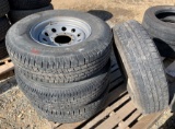 Set of 4 8 Lug Wheels & ST235/80R16 Tires