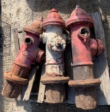 Lot of 3 Fire Hydrants - Missing Caps