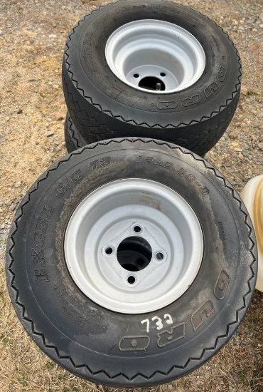 (4) 18x8.50-8 4 lug rim/ wheels