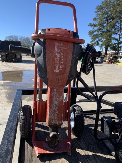 HIlti TE3000 Electric Hammer on cart with 2 bits