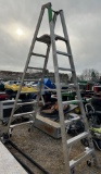 Aluminum Double 8ft ladder on wheels