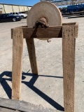 Grinding stone on stand