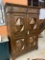 WOOD CABINET WITH CARVED PANEL DOORS