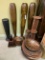MIXED LOT OF CANDLE HOLDERS, BOWLS, ETC