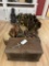 MIXED LOT ASSORTED WOOD ITEMS ON SHELF