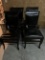 4 WOOD CHAIRS W PADDED BACKS & BOTTOMS