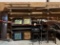 MIXED LOT OF WOOD DISPLAY SHELVES, PAINTNING, ETC